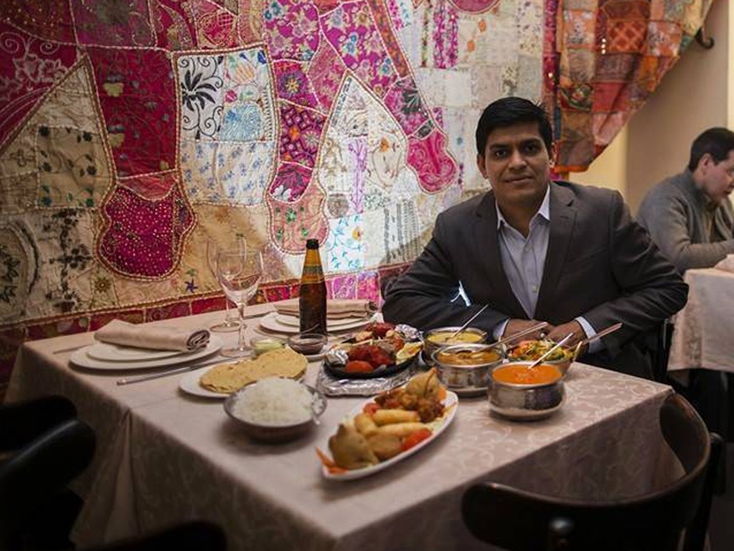 Parveen Kumar en su restaurante Diwali.