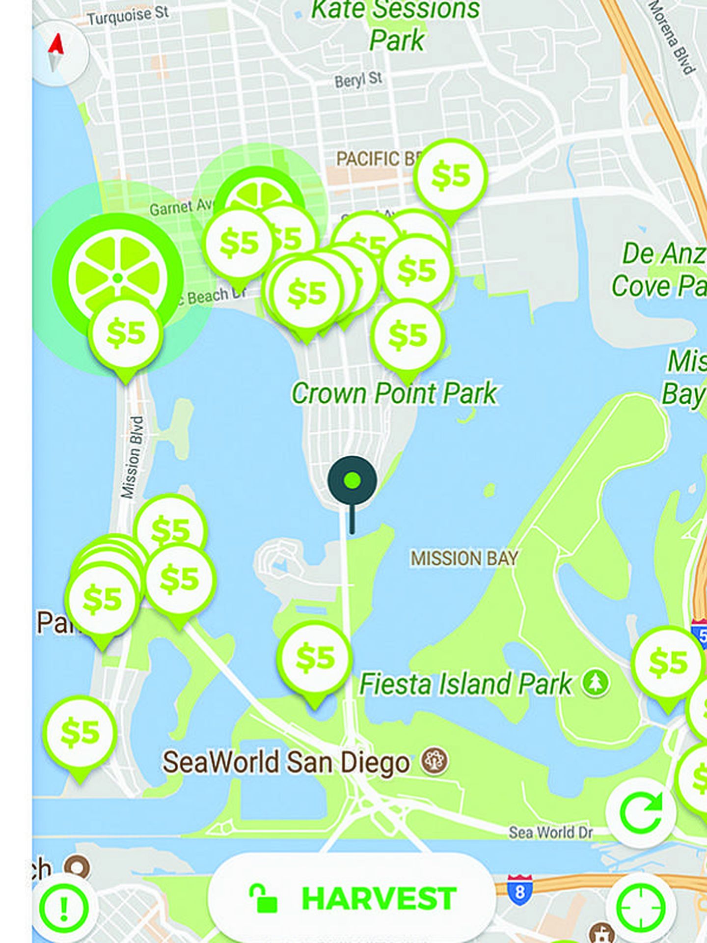 Mapa de los 'juicers' con los patinetes que puedes recoger. (Foto: San Diego Reader)