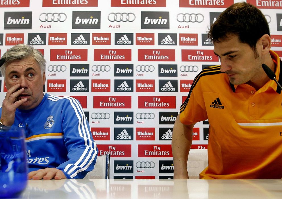 Foto: Ancelotti y Casillas, durante una rueda de prensa (EFE)