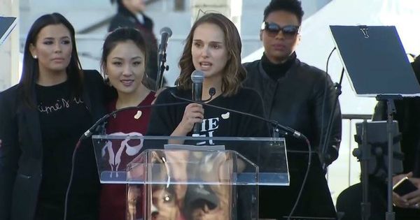 Foto: Natalie Portman dio su discurso durante la segunda Marcha de las Mujeres en EEUU