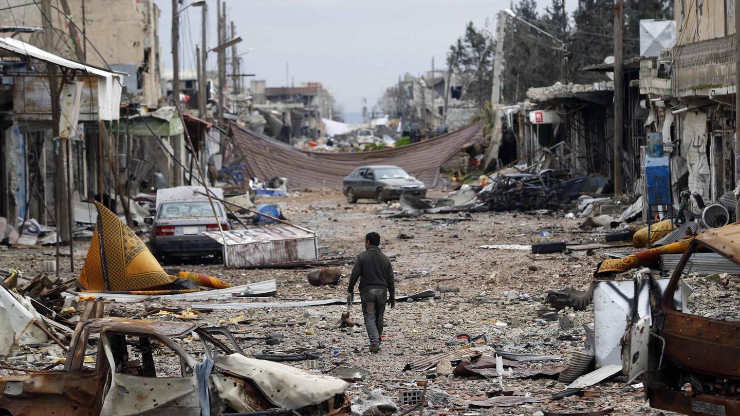 Estado en el que se encontraba la ciudad de Kobani el pasado mes de enero. (Reuters)