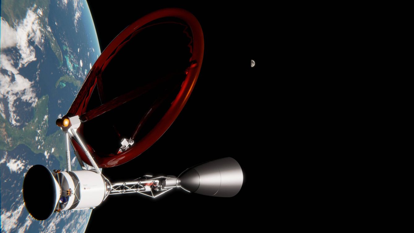 Foto: La nave espacial con motor láser-térmico en órbita terrestre (McGill University)