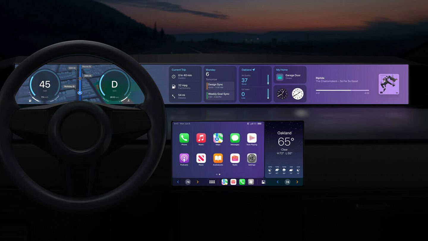 La nueva generación de CarPlay, que debutará en 2023, podrá adaptarse a todo tipo de pantallas.