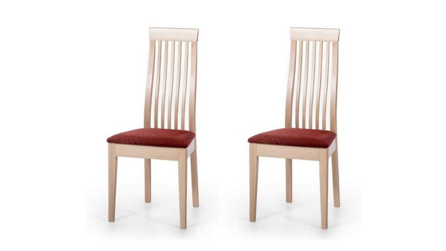Set de 2 sillas de madera maciza con asiento tapizado Alkove