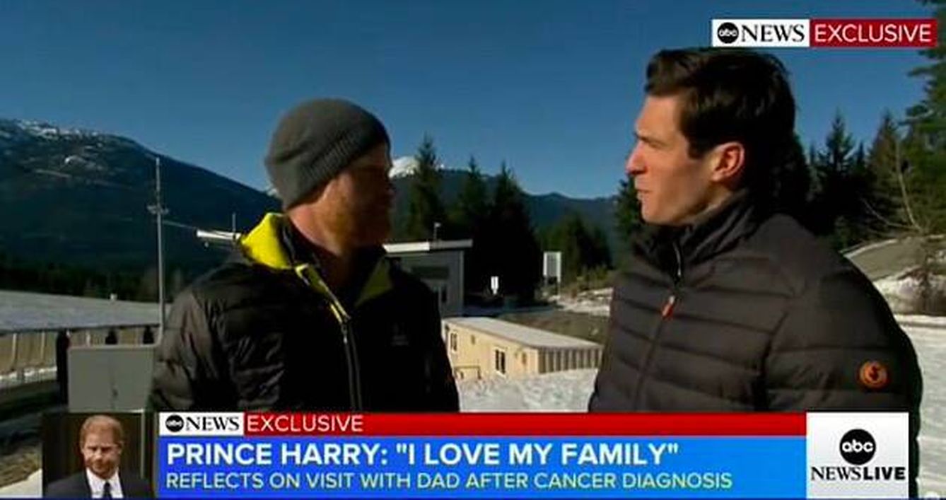 Un momento de la entrevista del príncipe Harry. (ABC)