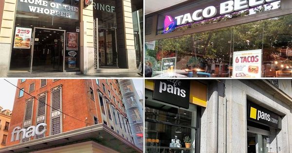 Foto: Algunos locales del centro de Madrid incluidos en la lista son Burger King, Taco Bell, Fnac o Pans.