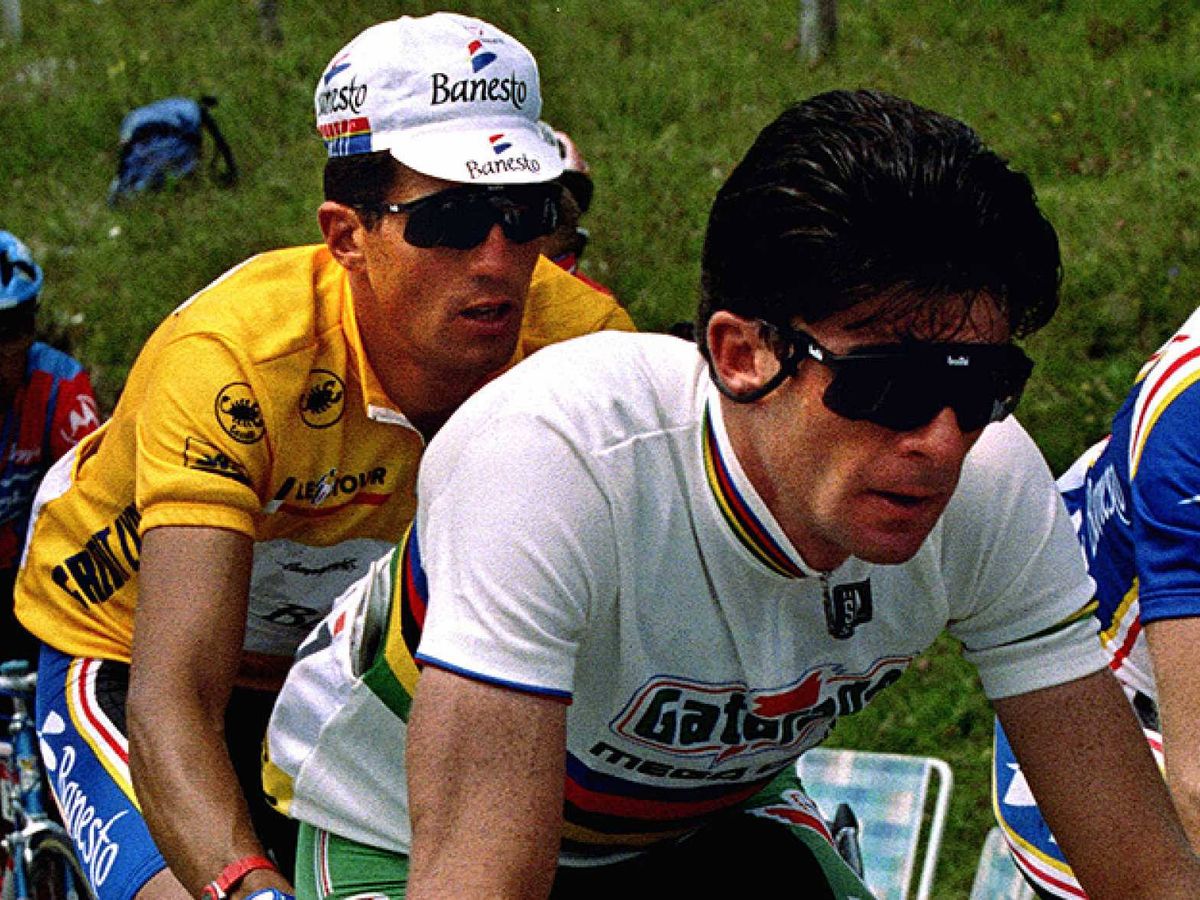Foto: Gianni Bugno y Miguel Indurain en el Tour de Francia de 1991