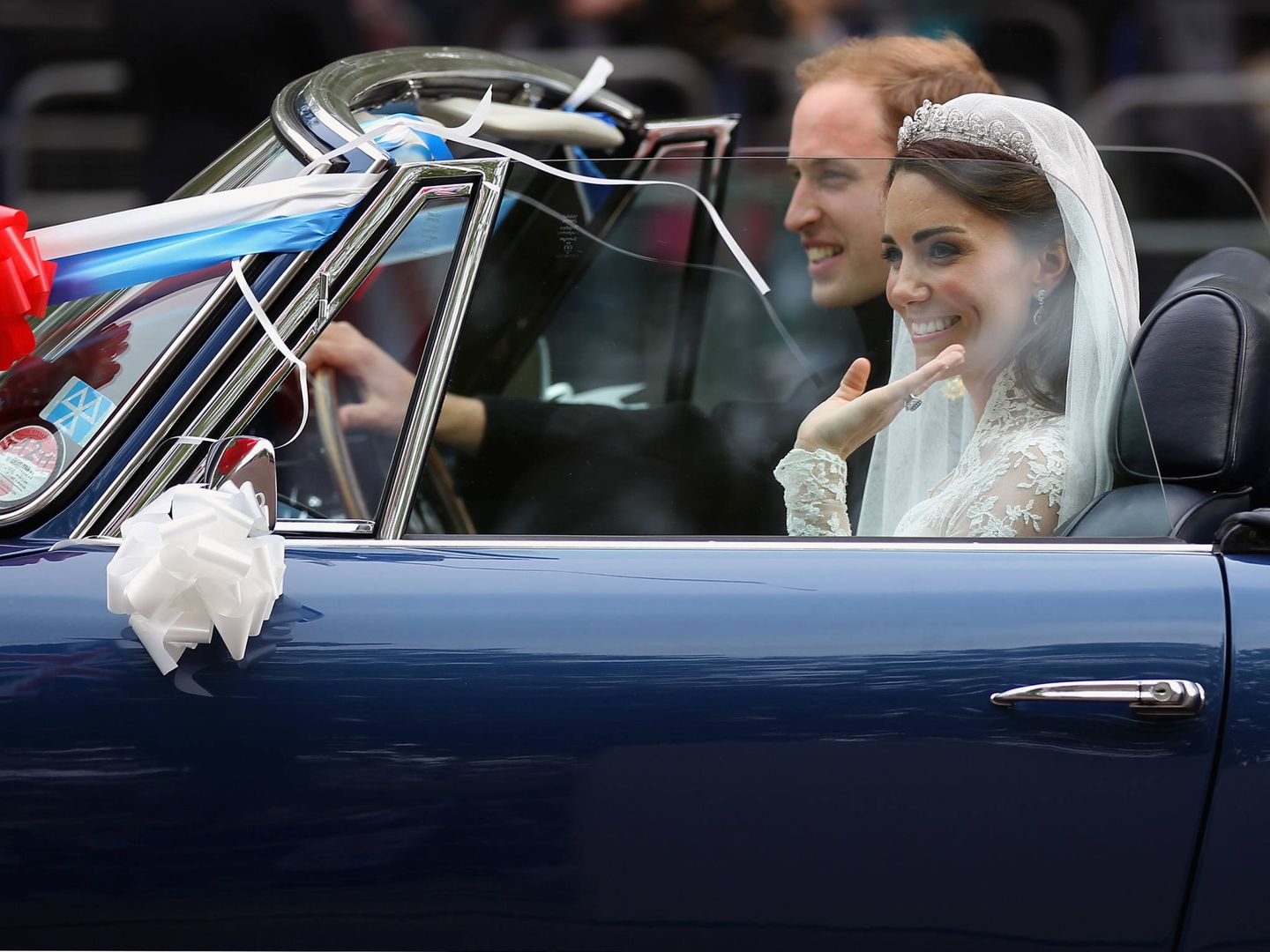 El príncipe Guillermo y Kate Middleton, recién casados. (Getty)