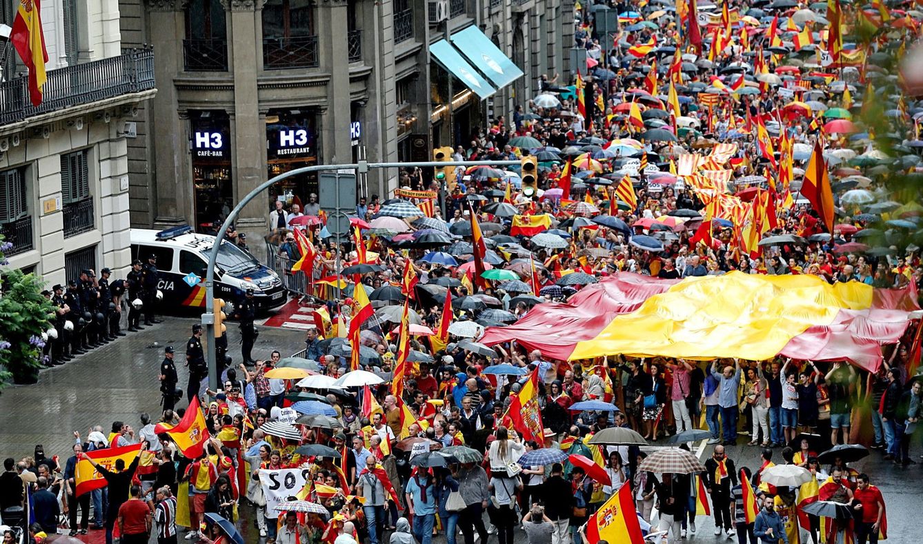 La manifestación convocada por el movimoento De España y Catalanes la semana pasada. (EFE)