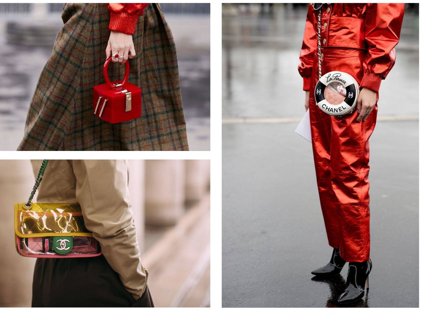 Algunos de los bolsos de Chanel vistos en París. (Imaxtree)