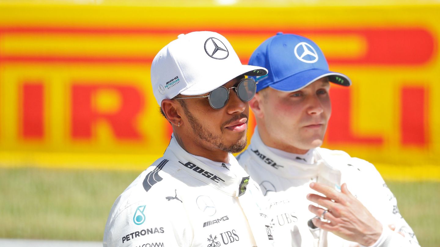 Bottas y Hamilton en el GP de España. (Reuters)
