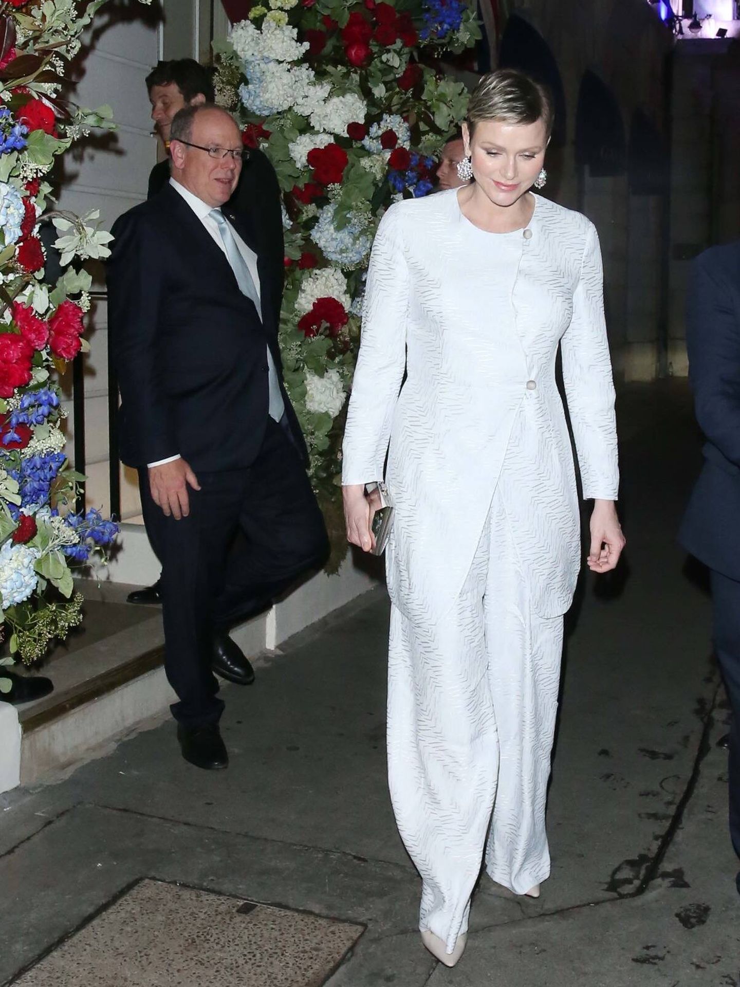 Charlène de Mónaco junto a su marido Alberto en la cena previa a la coronación. (Gtres)
