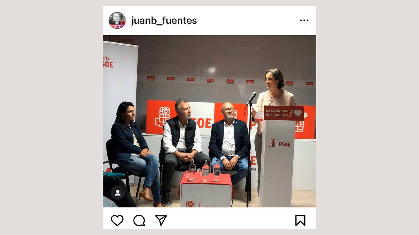 Una de las imágenes difundidas por Fuentes junto a la candidata del PSOE al Ayuntamiento de Madrid.