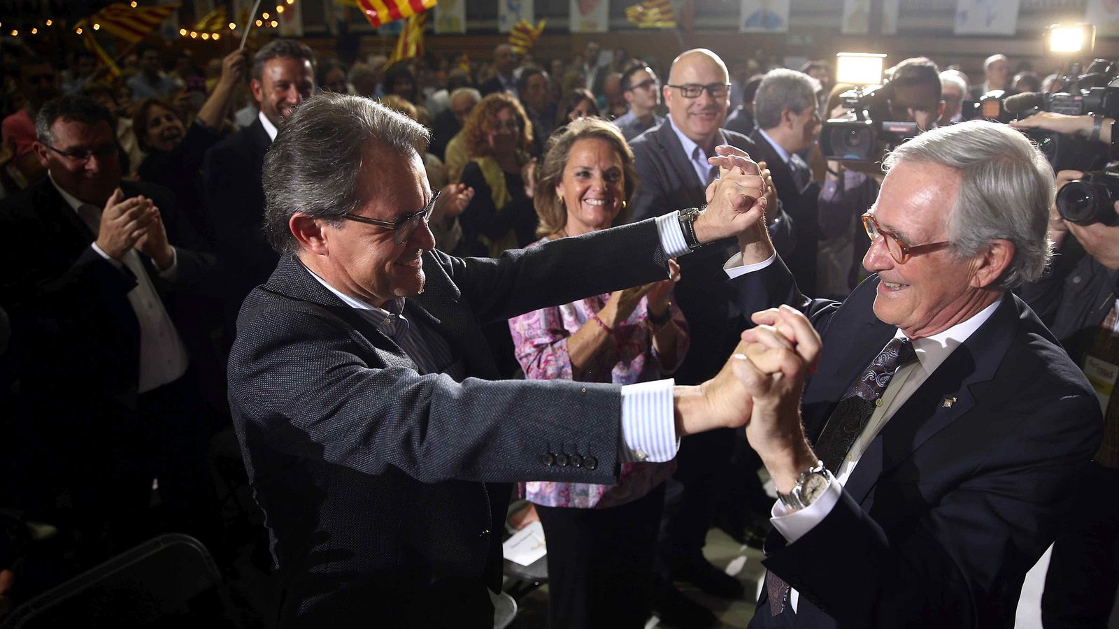 Foto: Xavier Trias y Artur Mas (i), al inicio de la campaña electoral en marzo de 2015 en Barcelona. EFE