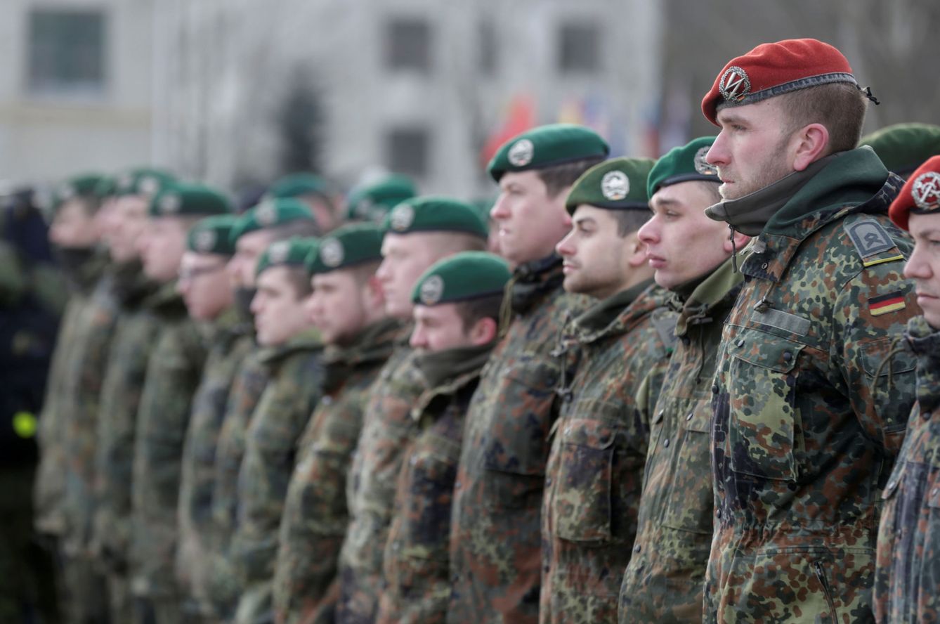 Soldados alemanes desplegados en Rukla, Lituania, en febrero de 2017 (Reuters)