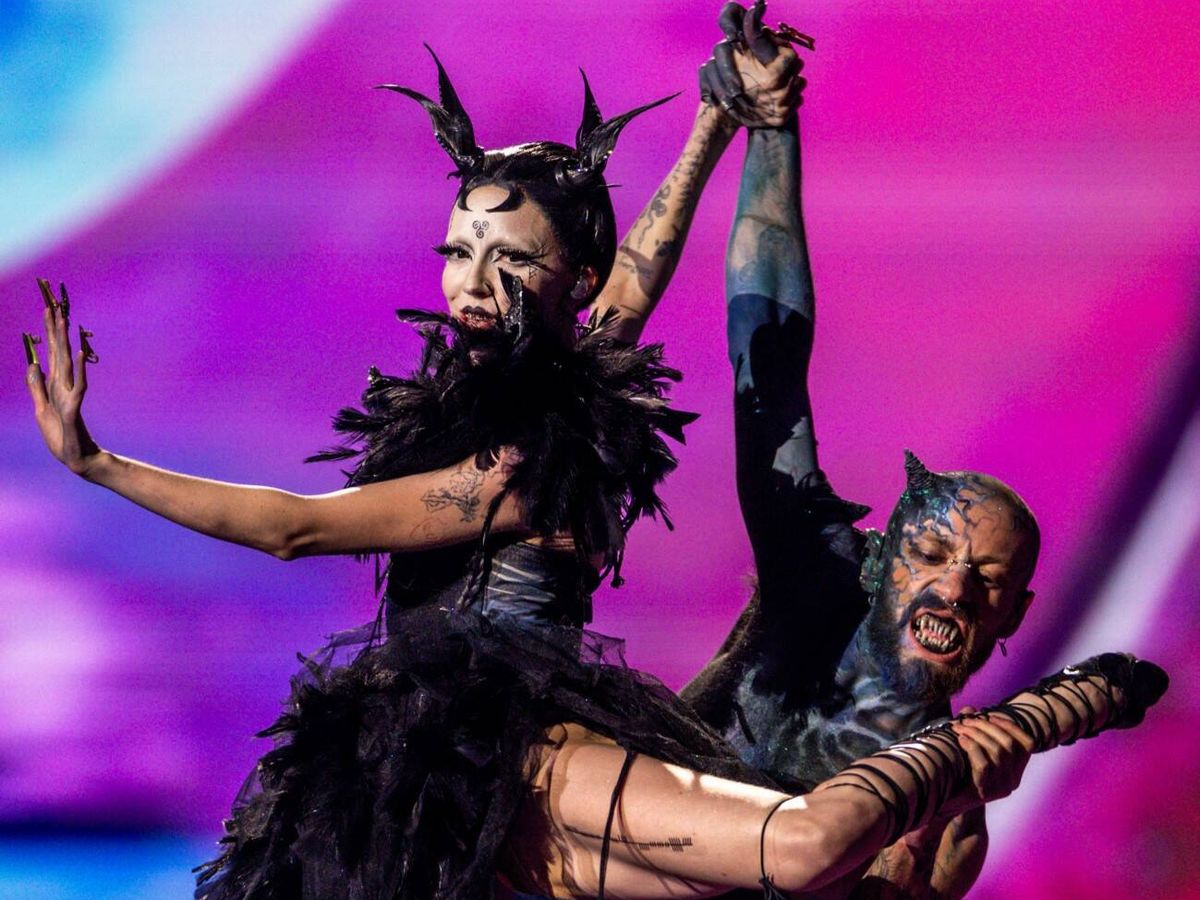 Foto: Bambie Thug, durante la actuación de la semifinal de Eurovisión en 2024. (Gtres)