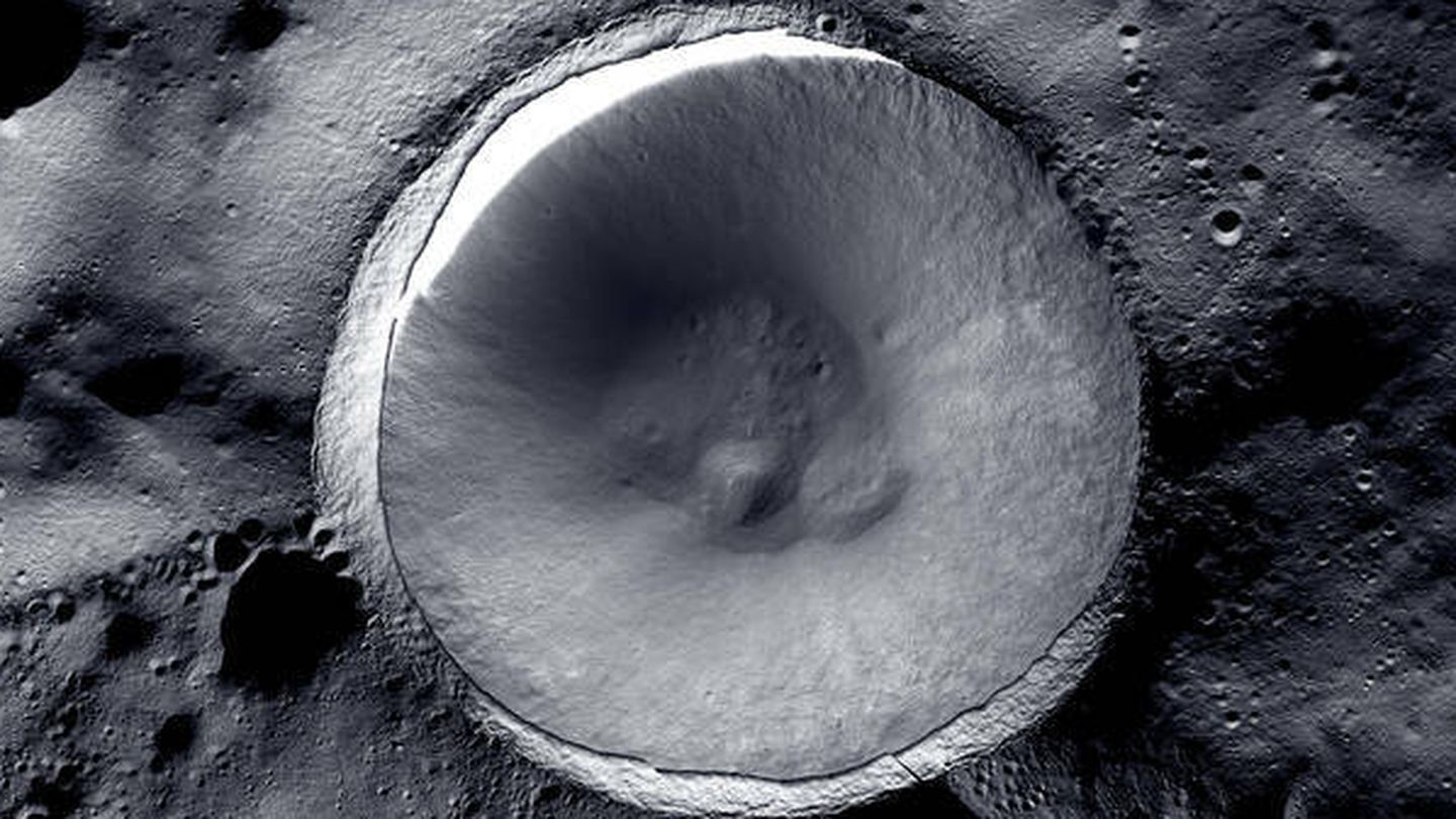 El cráter Shackleton en detalle. (NASA/KARI/ASU)