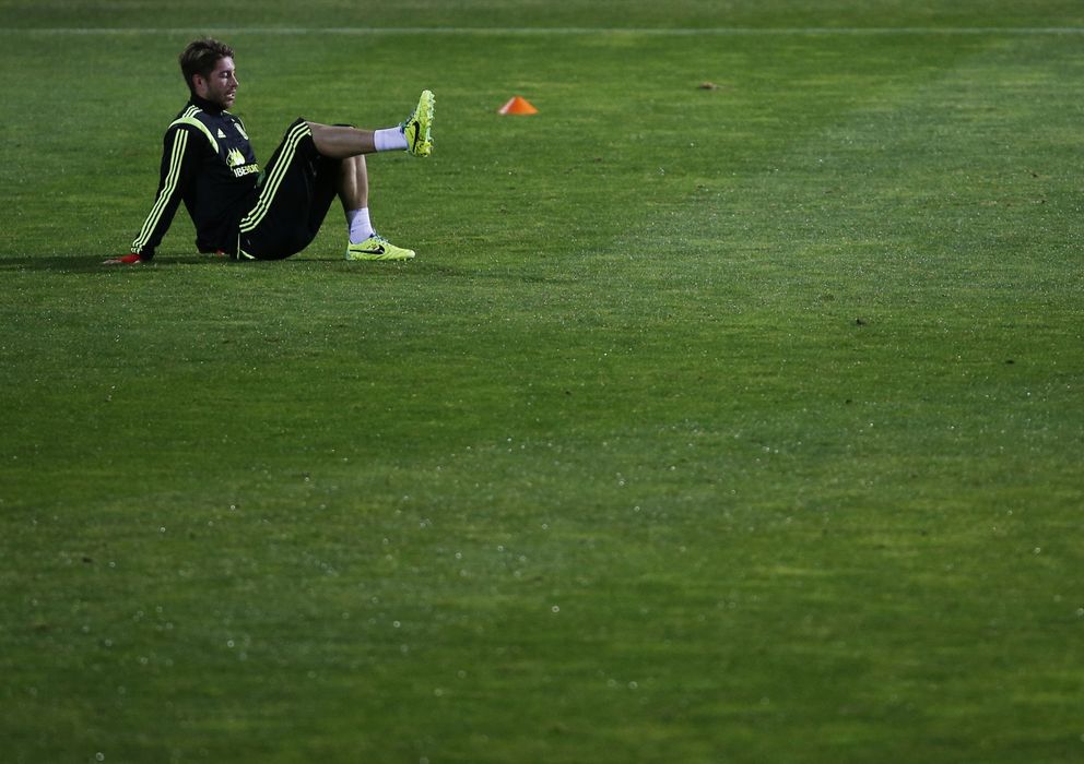 Foto: Sergio Ramos, durante un entrenamiento con España (Reuters). 