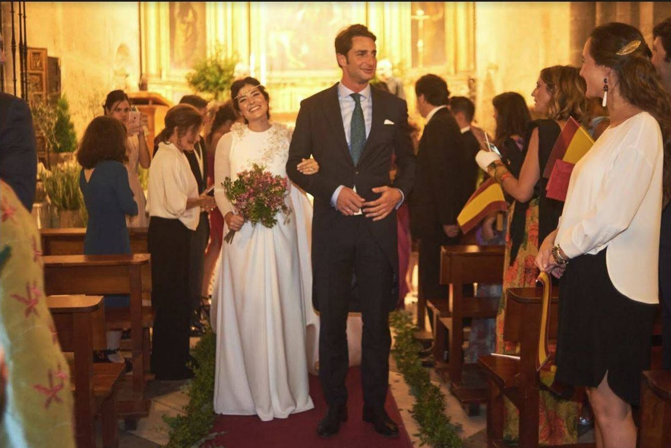 Los recién casados Javier Calle y Coki, la boda a la que asistió Froilán.