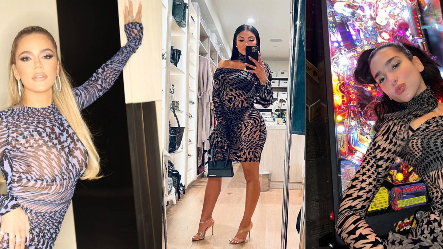 Khloé Kardashian, Erika Hart y Dua Lipa. (Instagram)