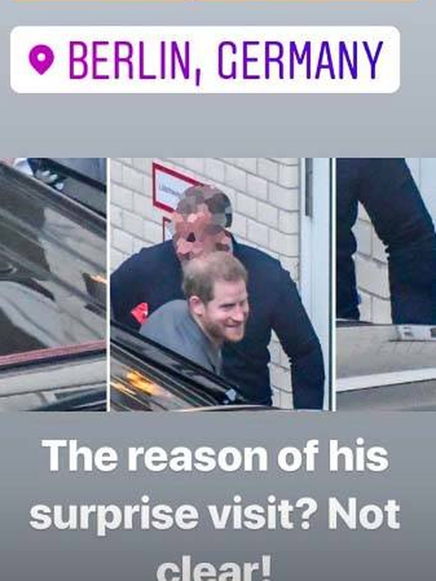 El príncipe Harry llegando a Berlín. (Instagram: @harry_meghan_updates)