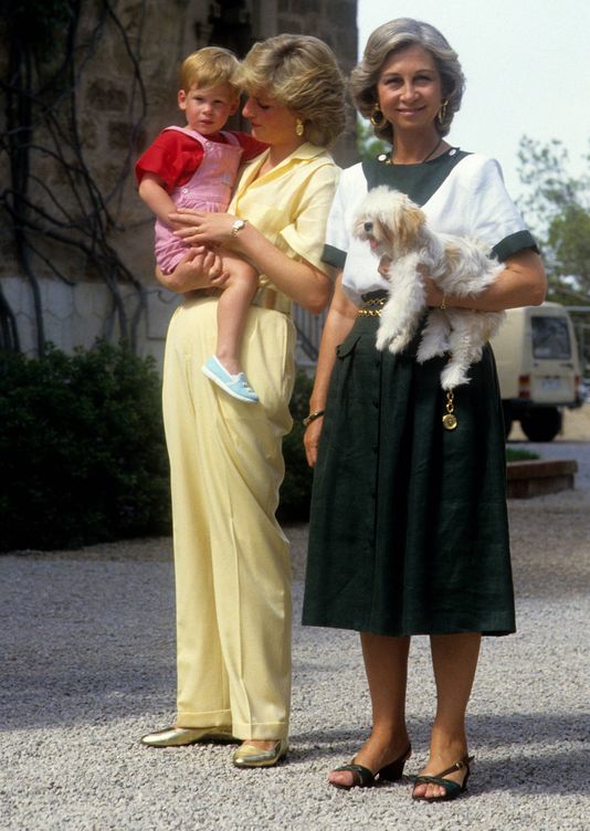 Diana, doña Sofía y el pequeño Harry. (Cordon Press)