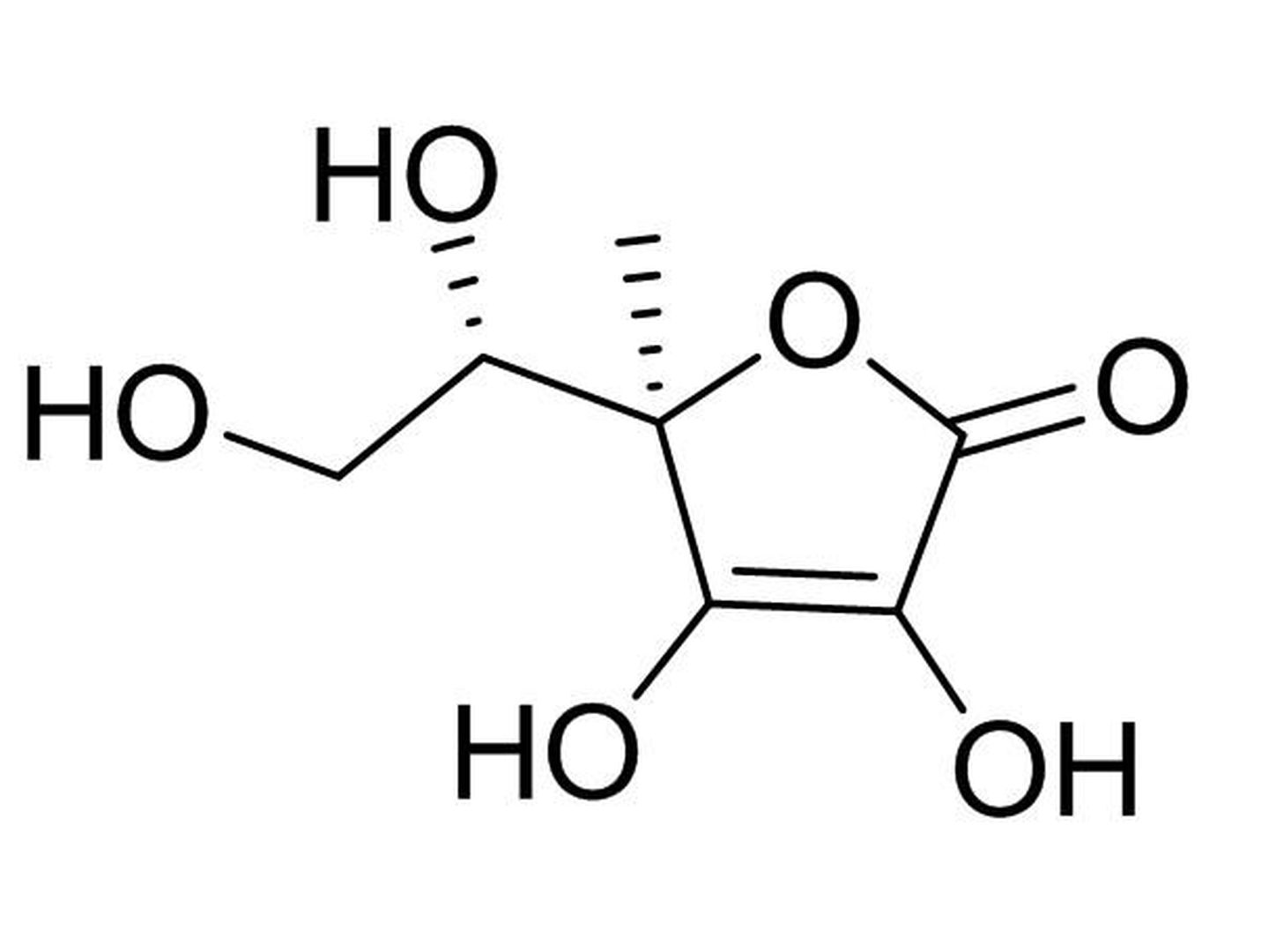 Estructura molecular del ácido ascórbico