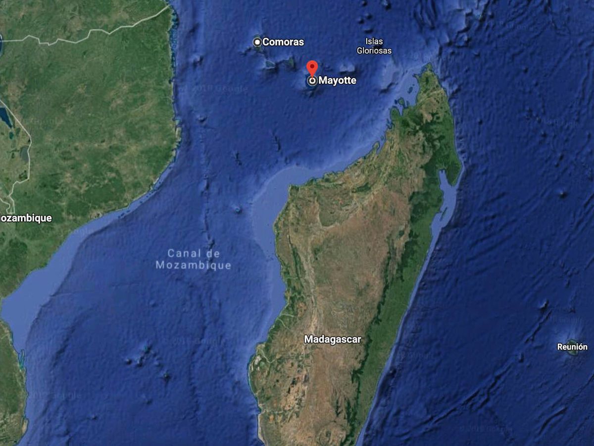 Foto: Mayotte, entre África y Madagascar, desde donde partió el misterioso zumbido (Google Maps)