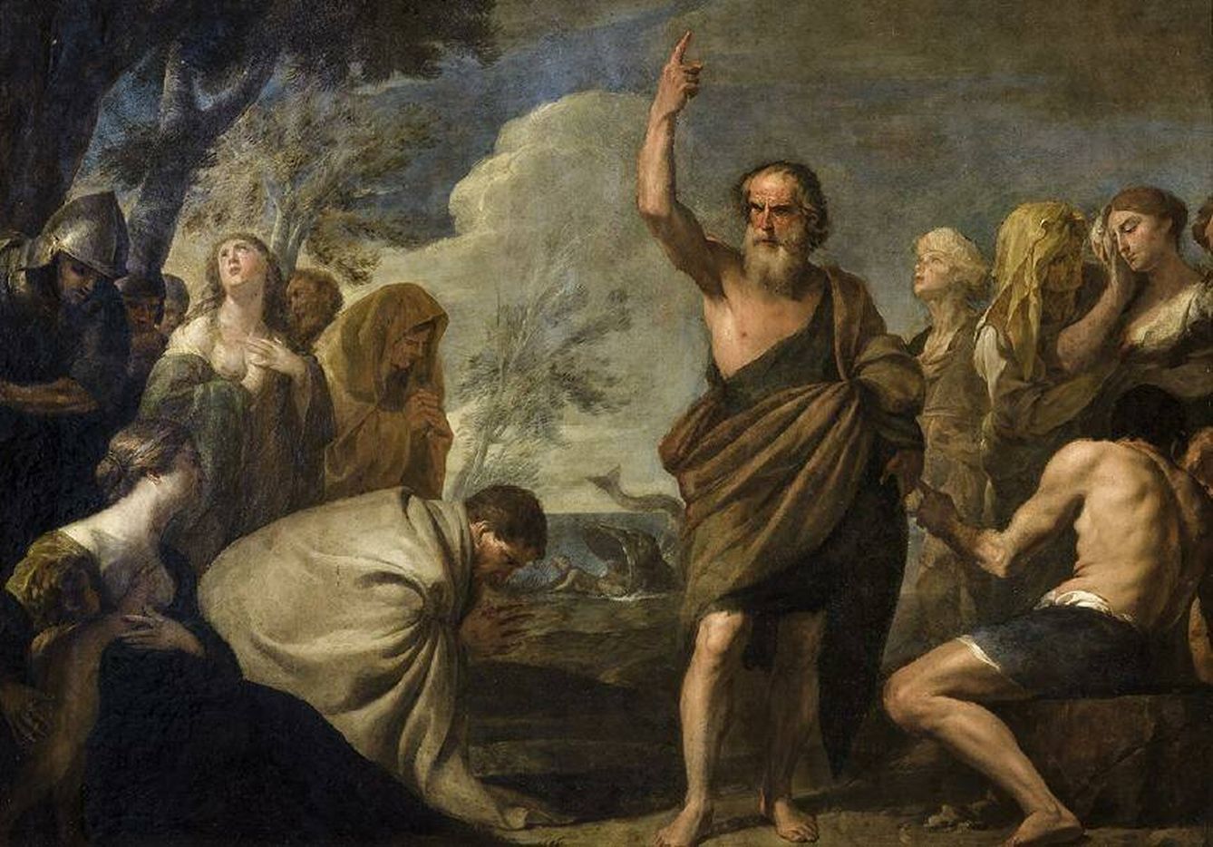 'Jonás predicando al pueblo de Nínive', de Andrea Vaccaro (siglo XVII). (Museo de Bellas Artes de Sevilla)