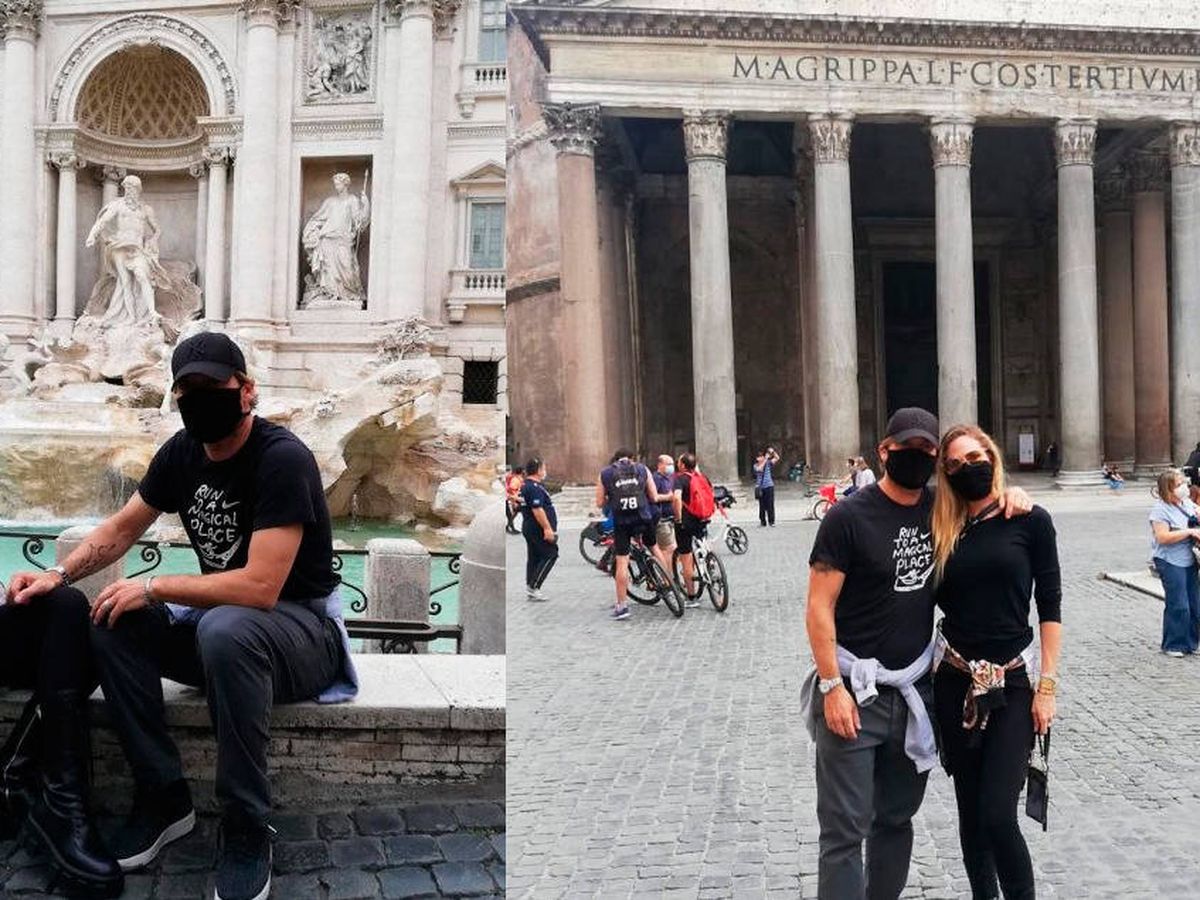 Foto: Totti y su esposa se fotografiaron ante algunos de los monumentos más famosos de Roma (Foto: Instagram)