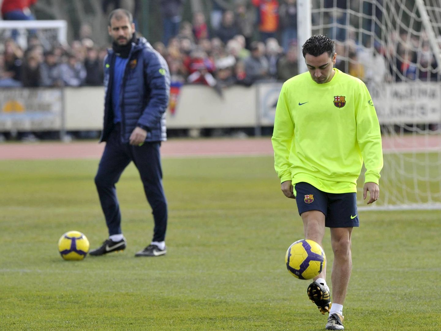 Pep Guardiola y Xavi en la época en la que coincidieron en el FC Barcelona. (EFE)