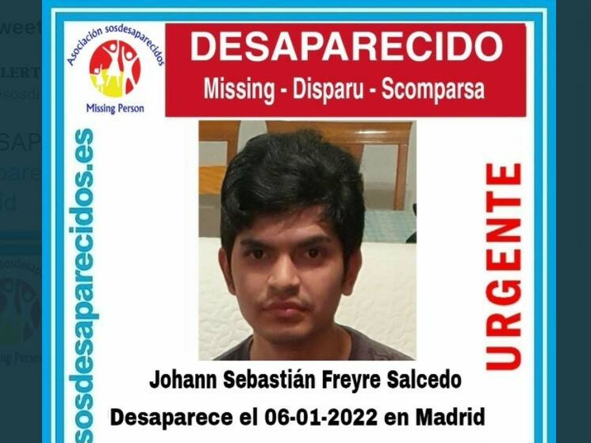 Foto: El joven que lleva desaparecido desde el día de Reyes en Madrid. Fuente: SOS Desaparecidos