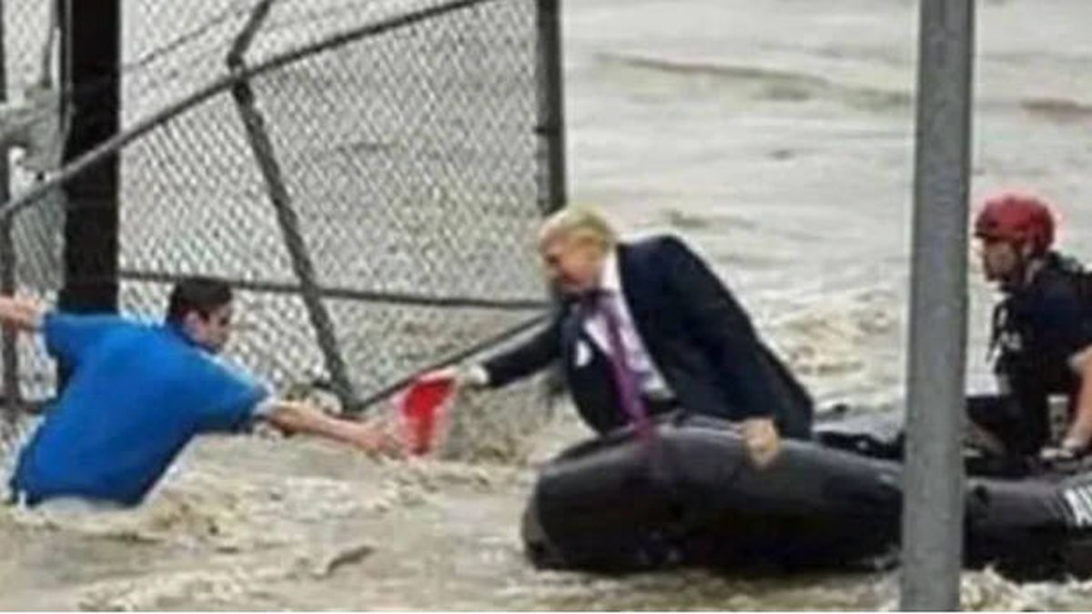 La supuesta foto de Donald Trump ayudando en el huracán Florence es un fake