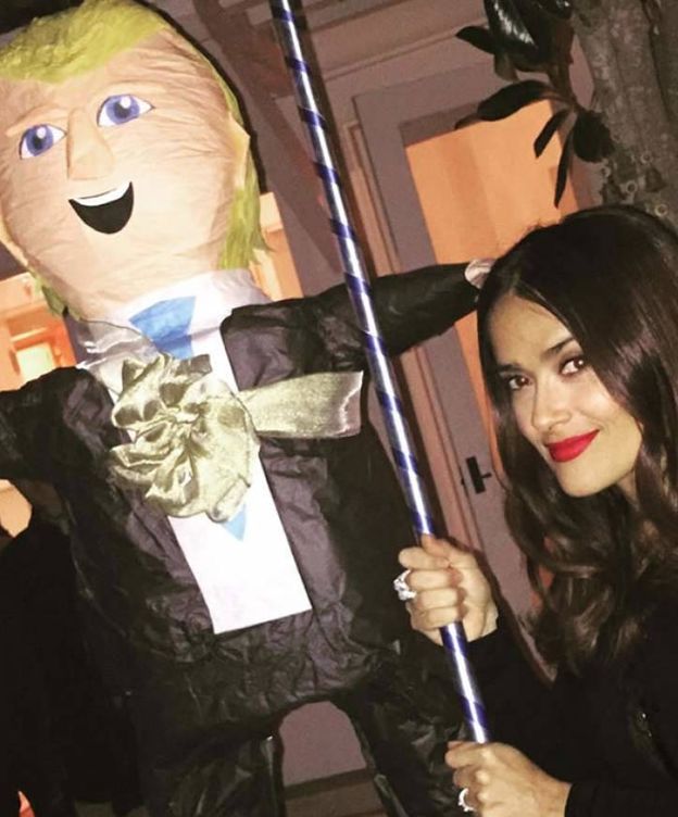 Foto: Salma Hayek y Donald Trump en una imagen de su Instagram