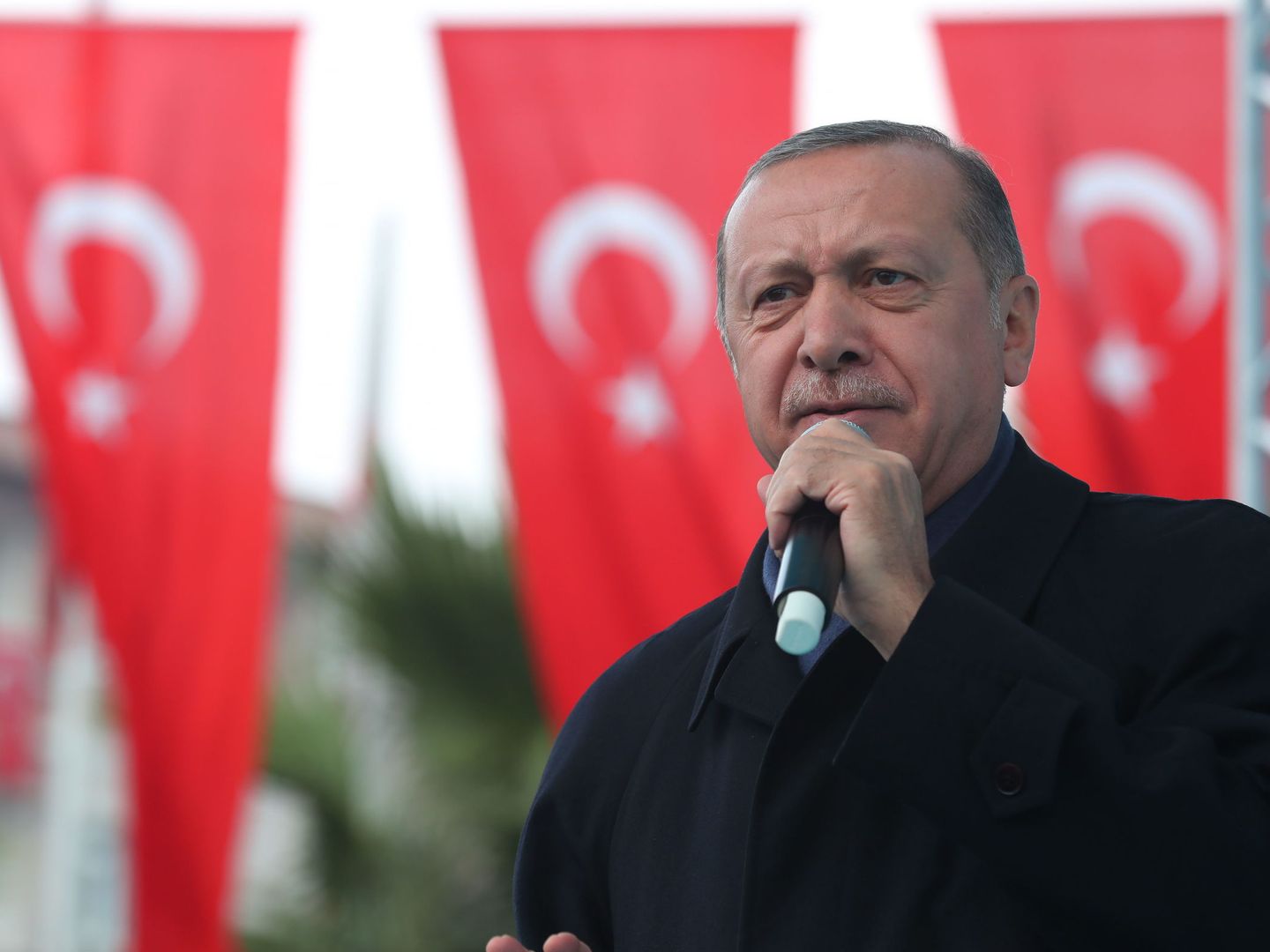 El presidente turco Recep Tayyip Erdogan durante un acto público en Estambul. (Reuters)
