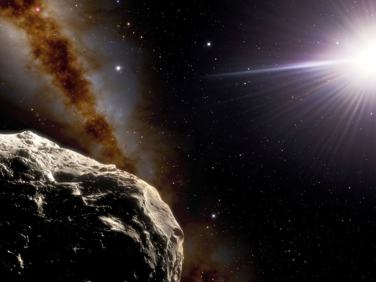 Foto: Recreación artística de 2020 XL5, el segundo asteroide troyano terrestre cuya existencia ha sido confirmada ahora por un equipo internacional de astrónomos. (EFE/Toni Santana-Ros)