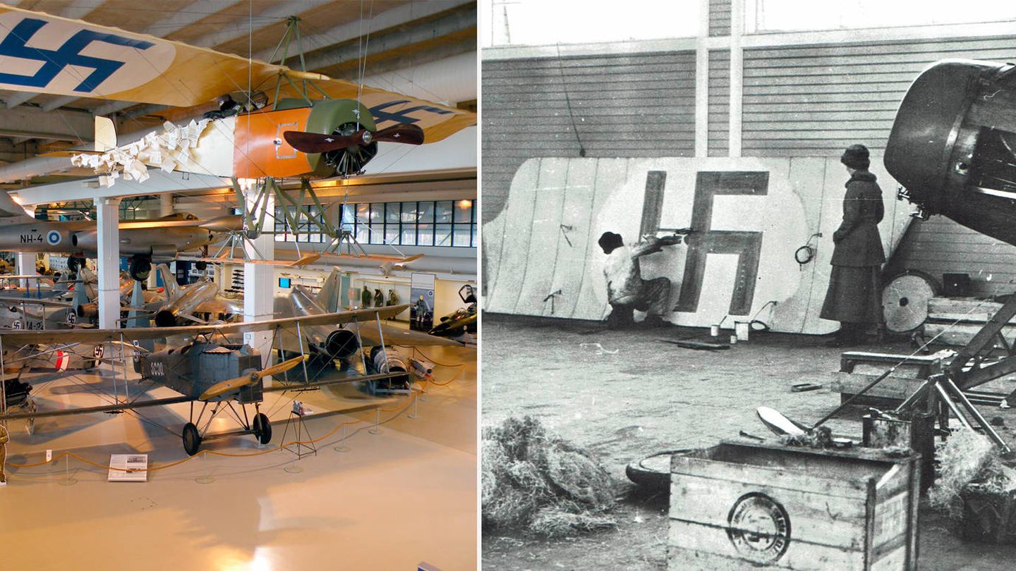Uno de los aviones de las Fuerzas Aéreas Finlandesas que está expuesto en su Museo. (Museo de las


Fuerzas Aéreas Finlandesas)