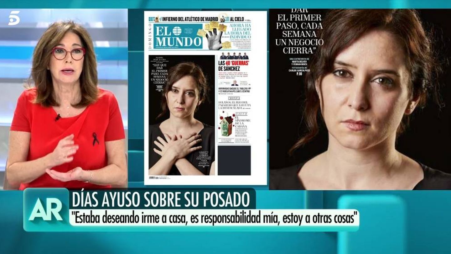 Ana Rosa comenta la portada de Díaz Ayuso. (Mediaset España)