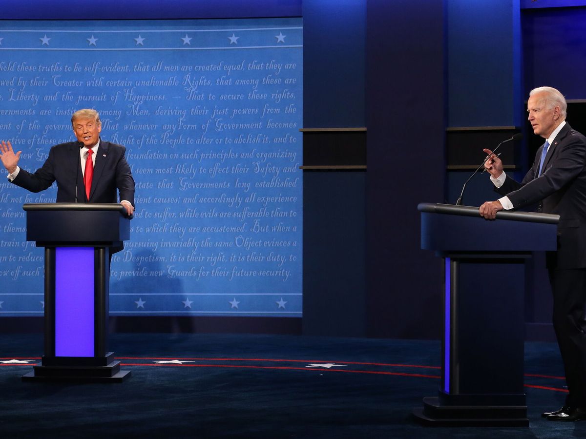 Foto: Imagen de archivo del debate presidencial de 2020 entre Biden y Trump. (EFE/Michael Reynolds)
