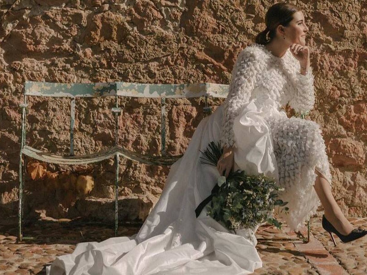 Foto: El vestido de novia de Julia Velázquez creado por Alicia Rueda. (Olea Photo)