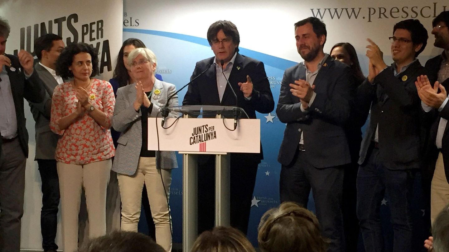 Carles Puigdemont valora los resultados obtenidos en las elecciones europeas. (EFE)