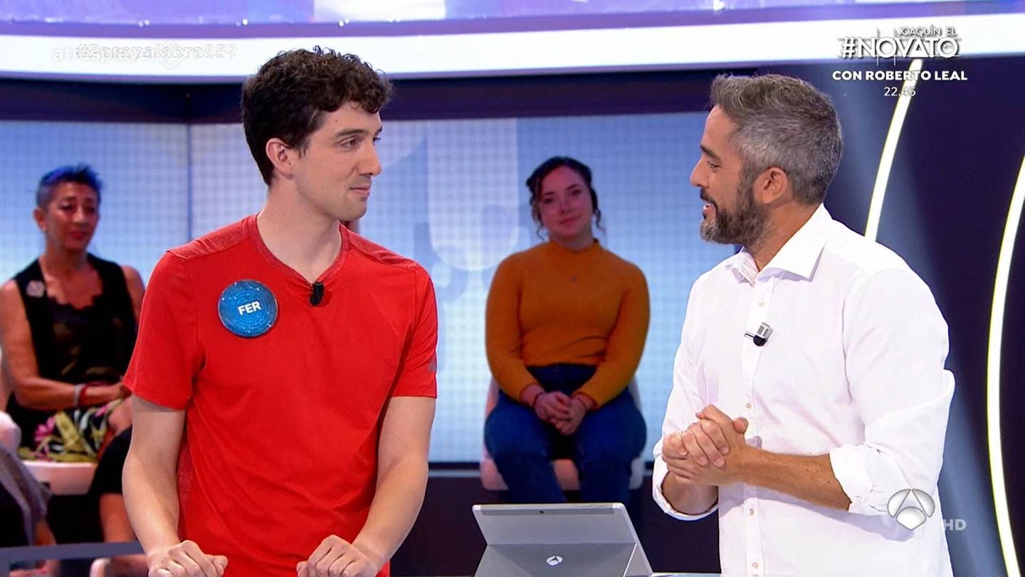 Fer y Roberto Leal, en 'Pasapalabra'. (Antena 3)