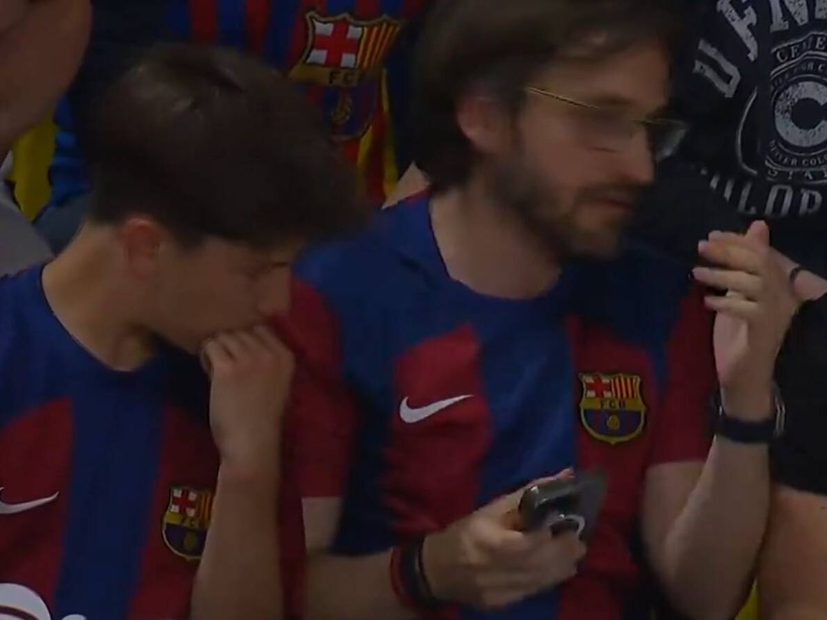 Foto: La reacción viral de un aficionado del Barcelona. (Movistar ).
