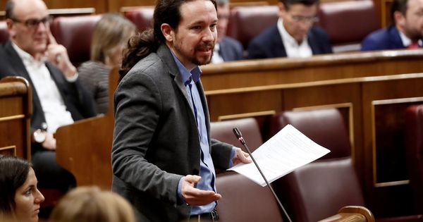 Foto: El líder de Podemos, Pablo Iglesias, durante una intervención en el Congreso de los Diputados. (EFE)