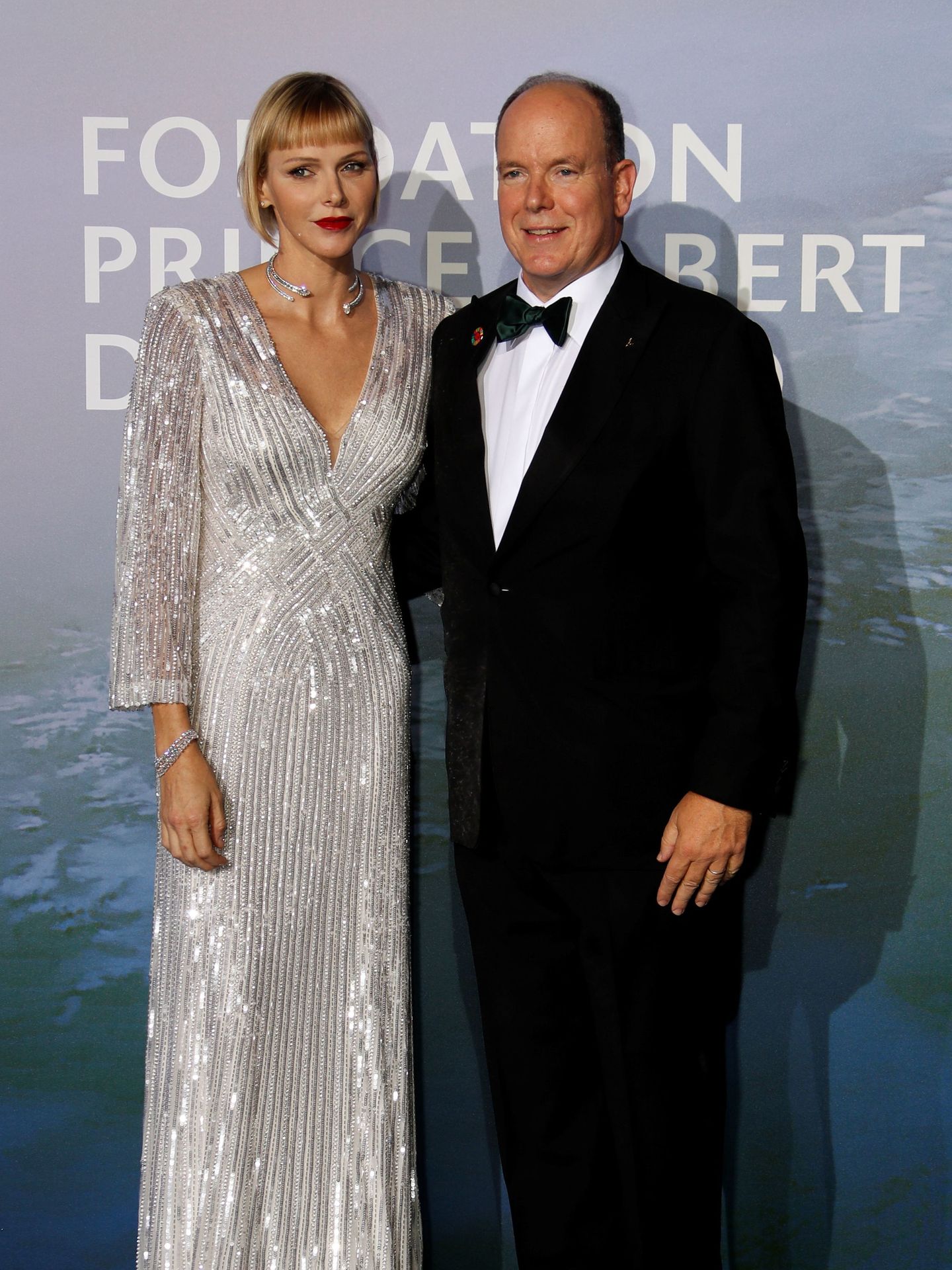 El príncipe Alberto y Charlène, en la Gala por la Salud del Planeta. (EFE/Pool/Eric Gaillard)