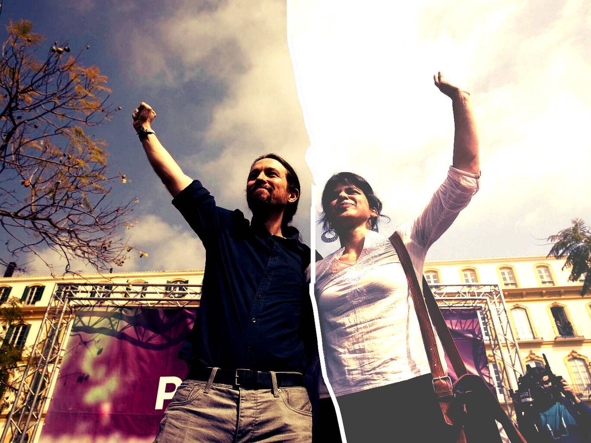 Foto: Pablo Iglesias y Teresa Rodríguez durante un acto de campaña en Andalucía. (EFE)