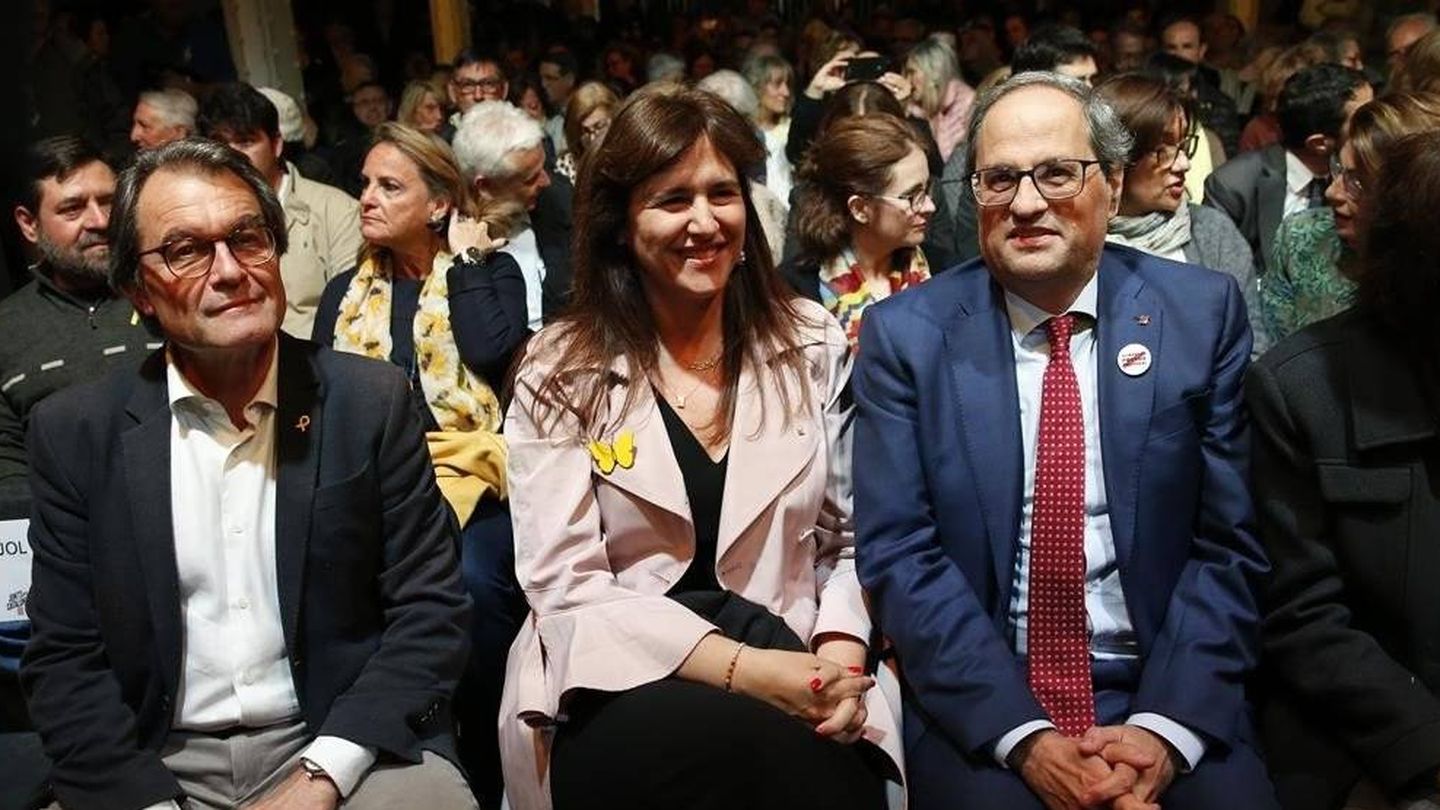 Artur Mas, Laura Borràs y Quim Torra. (EFE)