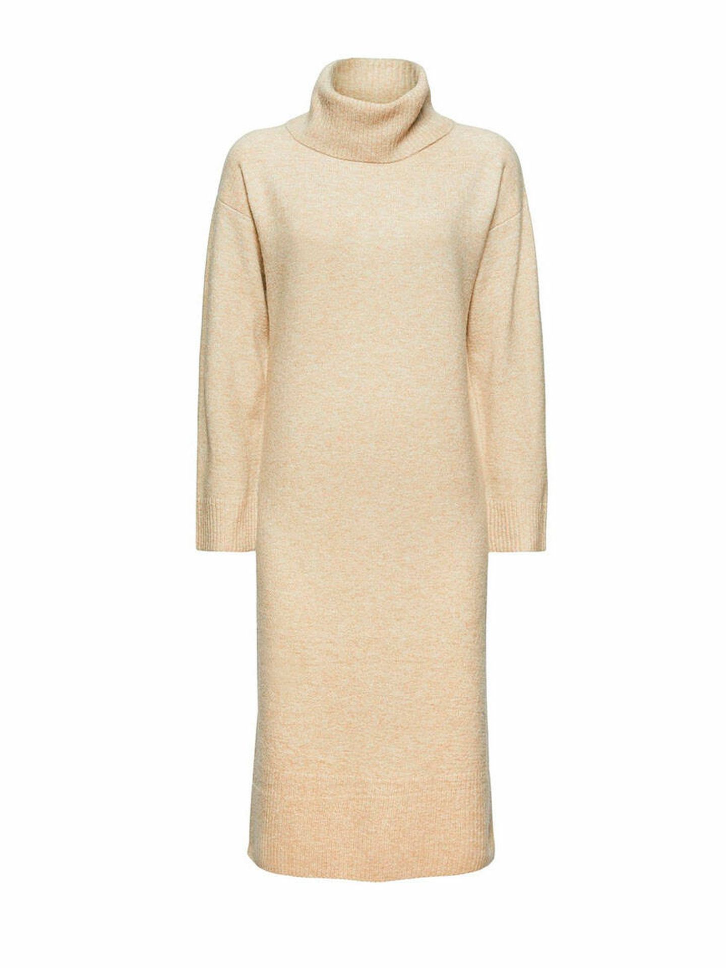Review Vestido de lana beige estilo sencillo Moda Vestidos Vestidos de lana 