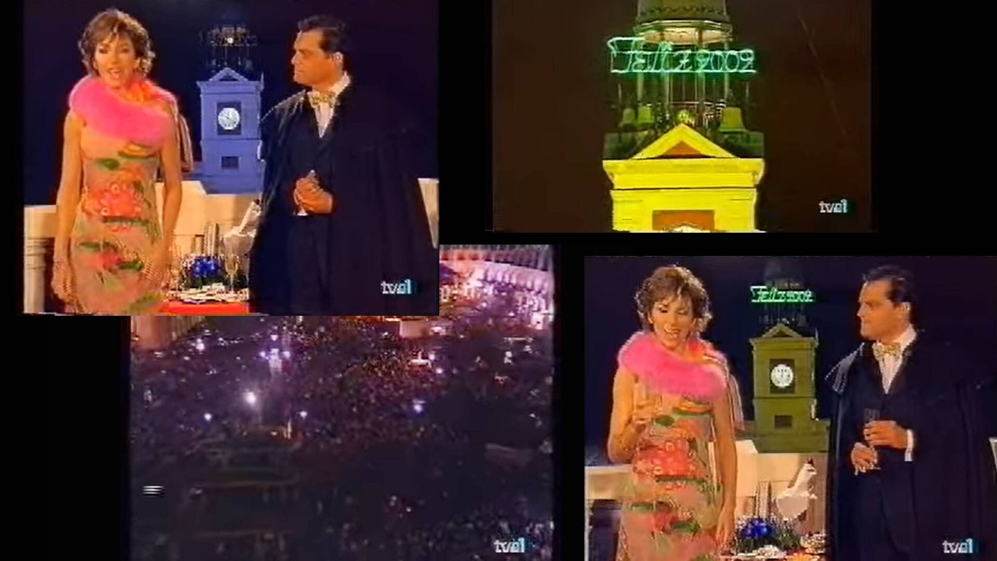 Campanadas de 2001, con Ramón García y Paloma Lago. (TVE)