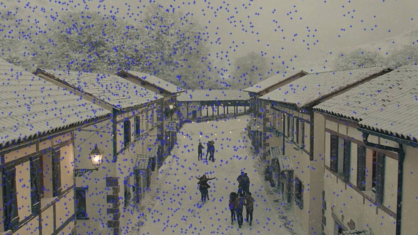 Así se simulan los copos de nieve que caen en tiempo real en el anuncio (Contrapunto BBDO/Apple Tree)